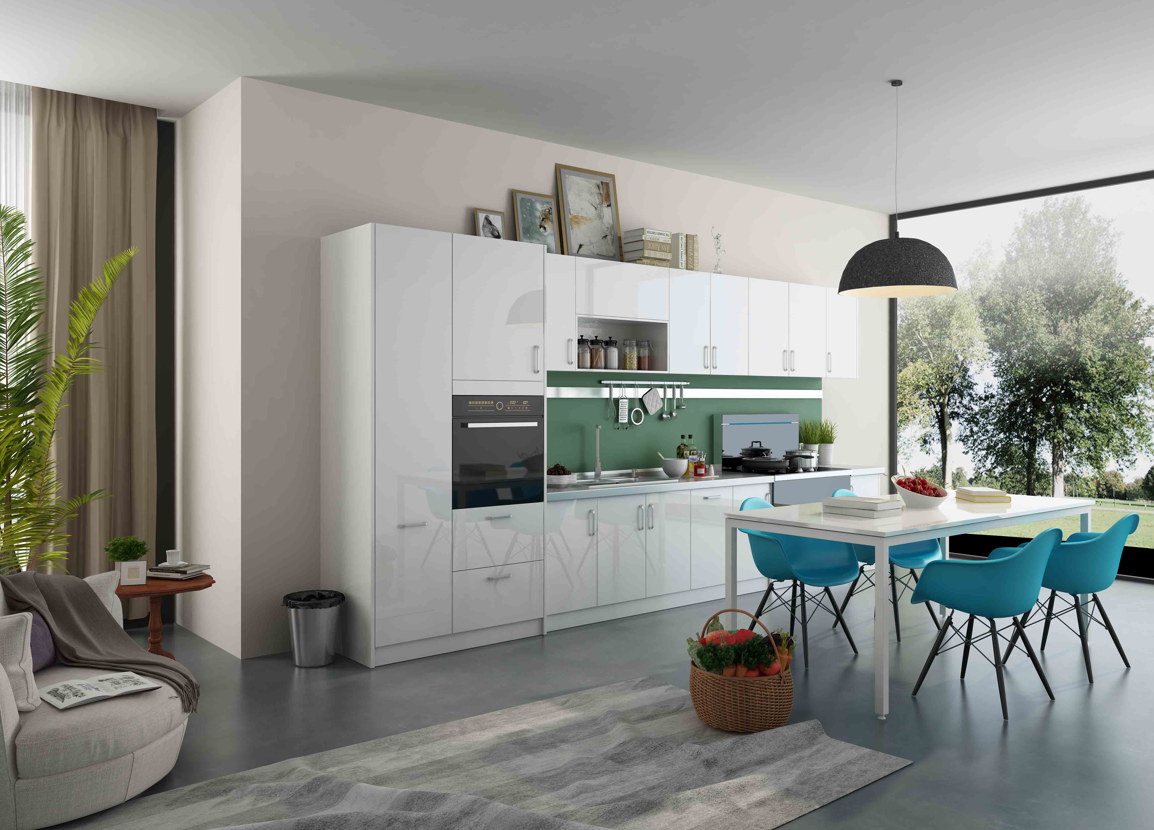 Modern White Lacquer Cabinets