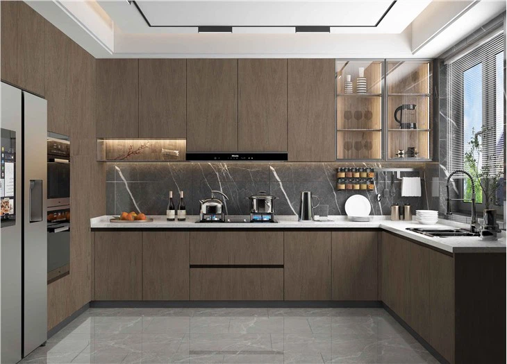 Melamine Textured Kitchen Cabinets